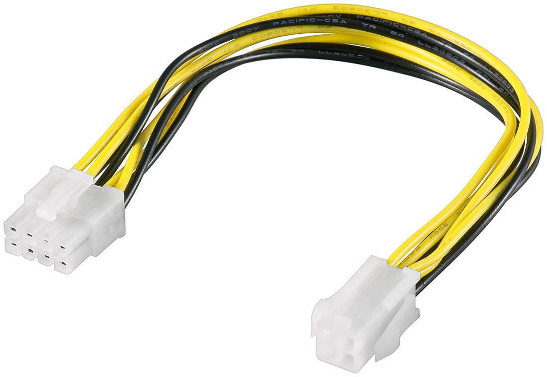 Goobay PC Stromkabel/Stromadapter ATX12 P4, 4 Pin zu 8 Pin - PCIe-Buchse (8-Pin) > P4-Stecker
