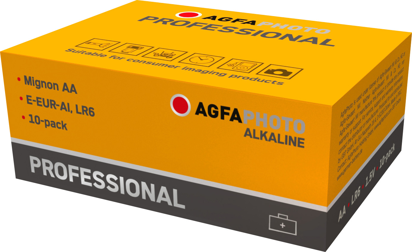 Agfaphoto Batterie Alkaline, Mignon, AA, LR06, 1.5V Professional, Retail Box (10-Pack)