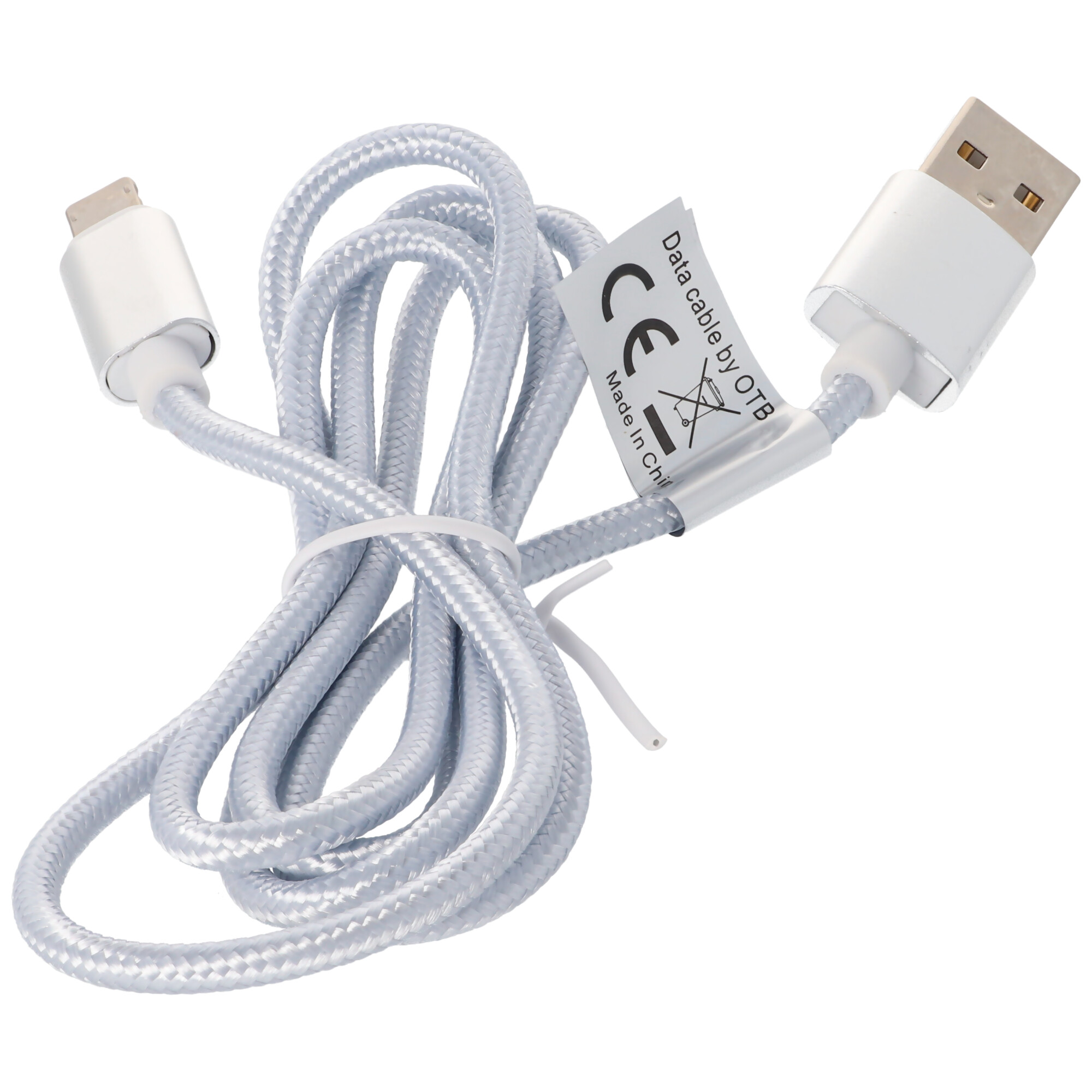 USB Datenkabel für Apple iPhone XS, Apple iPhone XS Max, Apple iPhone XR, innovativer 2in1 Stecker für iPhone und Micro USB, ca. 1 Meter lang, Silber