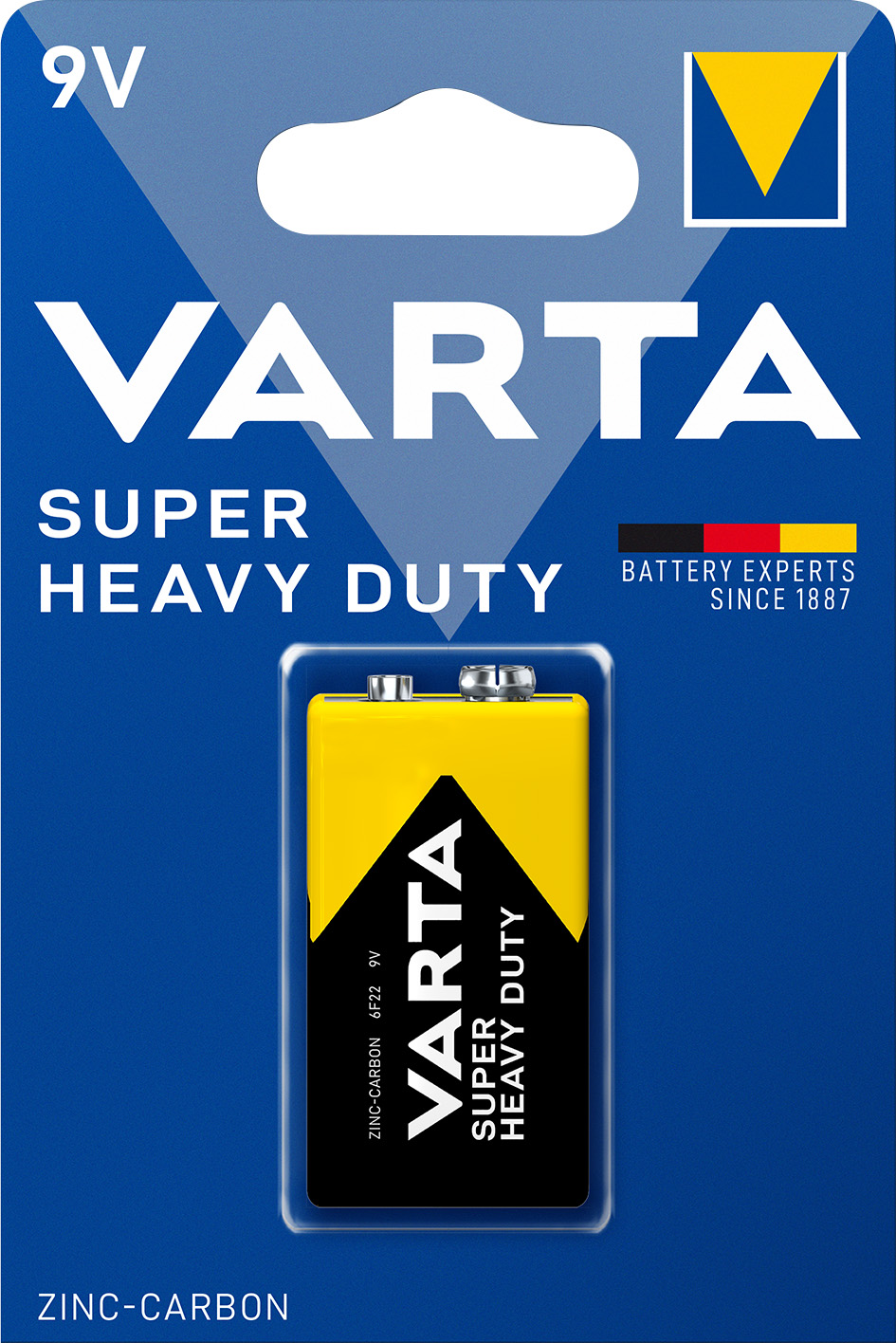Varta Batterie Zink-Kohle, E-Block, 6F22, 9V 1er Pack