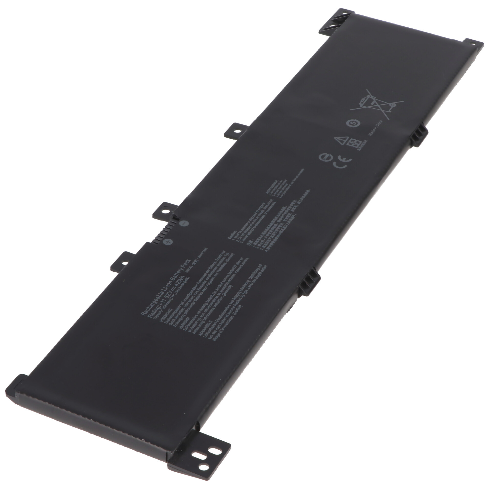 Akku passend für ASUS VivoBook F705QA , B31N1635, Li-Polymer, 11,52V, 3645mAh, 42,0Wh, built-in, ohne Werkzeug