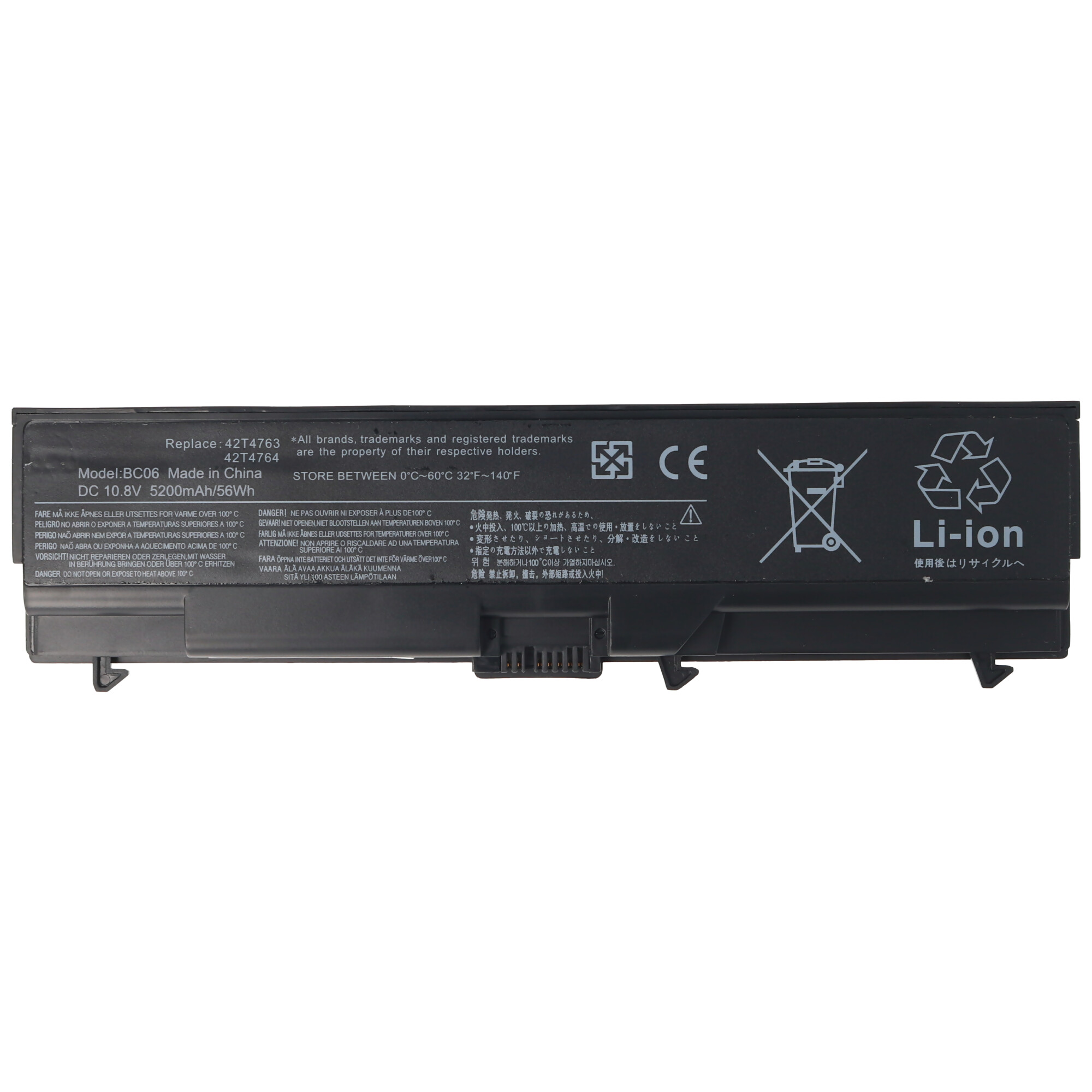 Akku passend für Lenovo ThinkPad E40, Li-Ion, 10,8V, 5200mAh, 56,2Wh, black