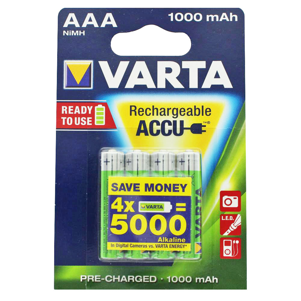 Varta Power Accu NiMH Akku AAA Micro 1000 mAh 4er Pack