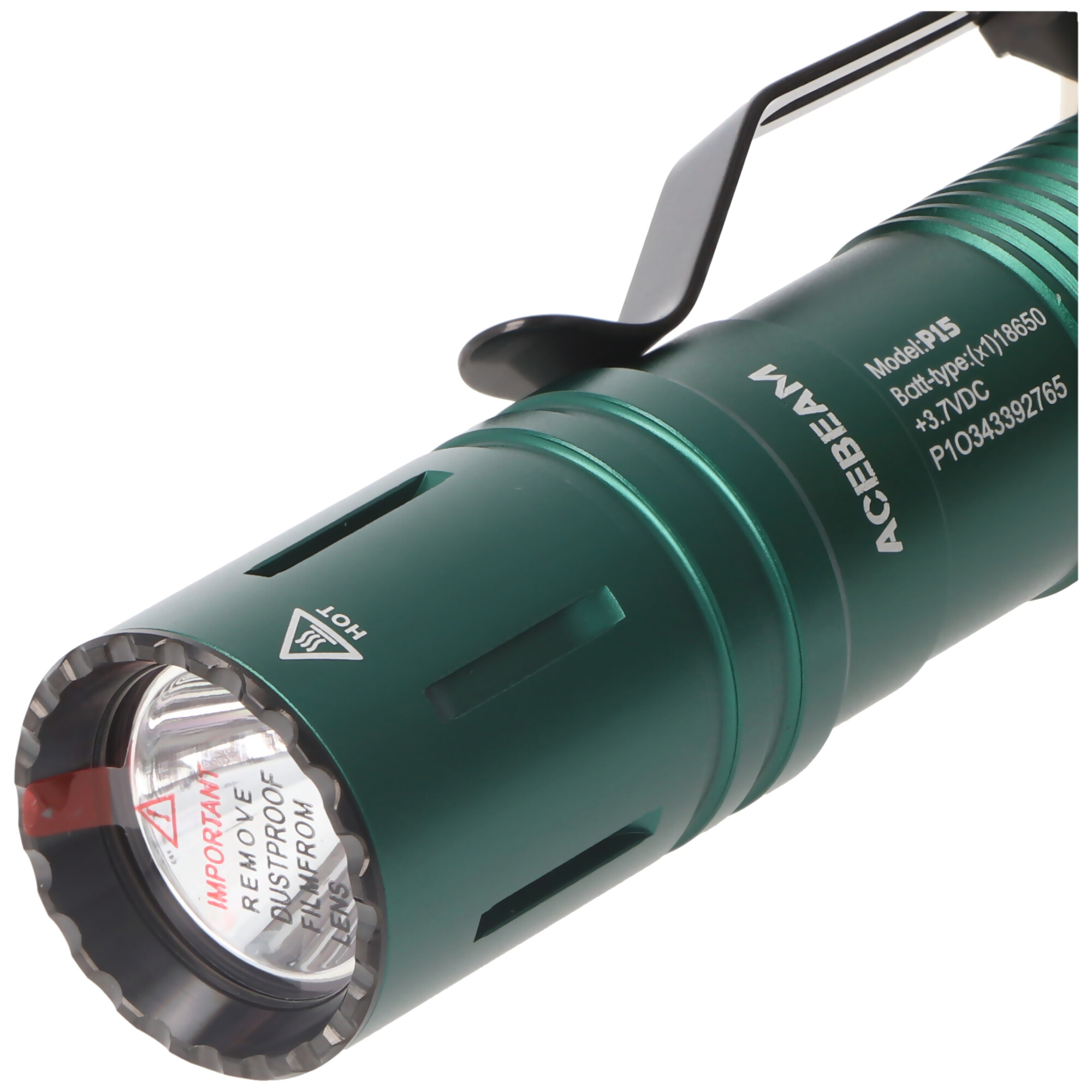 AceBeam P15 Defender LED-Taschenlampe mit 1.700 Lumen, Reichweite bis zu 330 Metern, inklusive 18650 3100mAh Li-Ion Akku