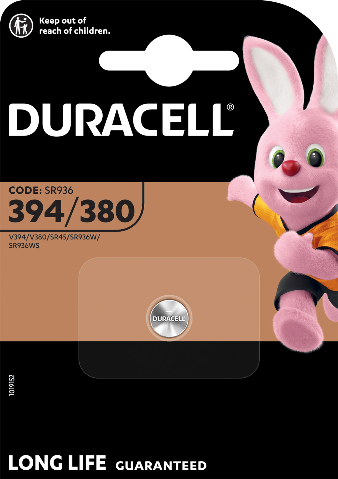 Duracell Batterie Silver Oxide, Knopfzelle, 380/394, SR45, 1.5V Watch, Retail Blister (1-Pack)
