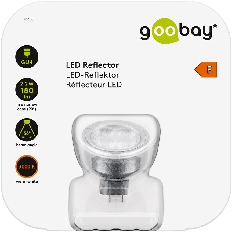 Goobay LED-Reflektor, 2 W - Sockel GU4, warmweiß, nicht dimmbar