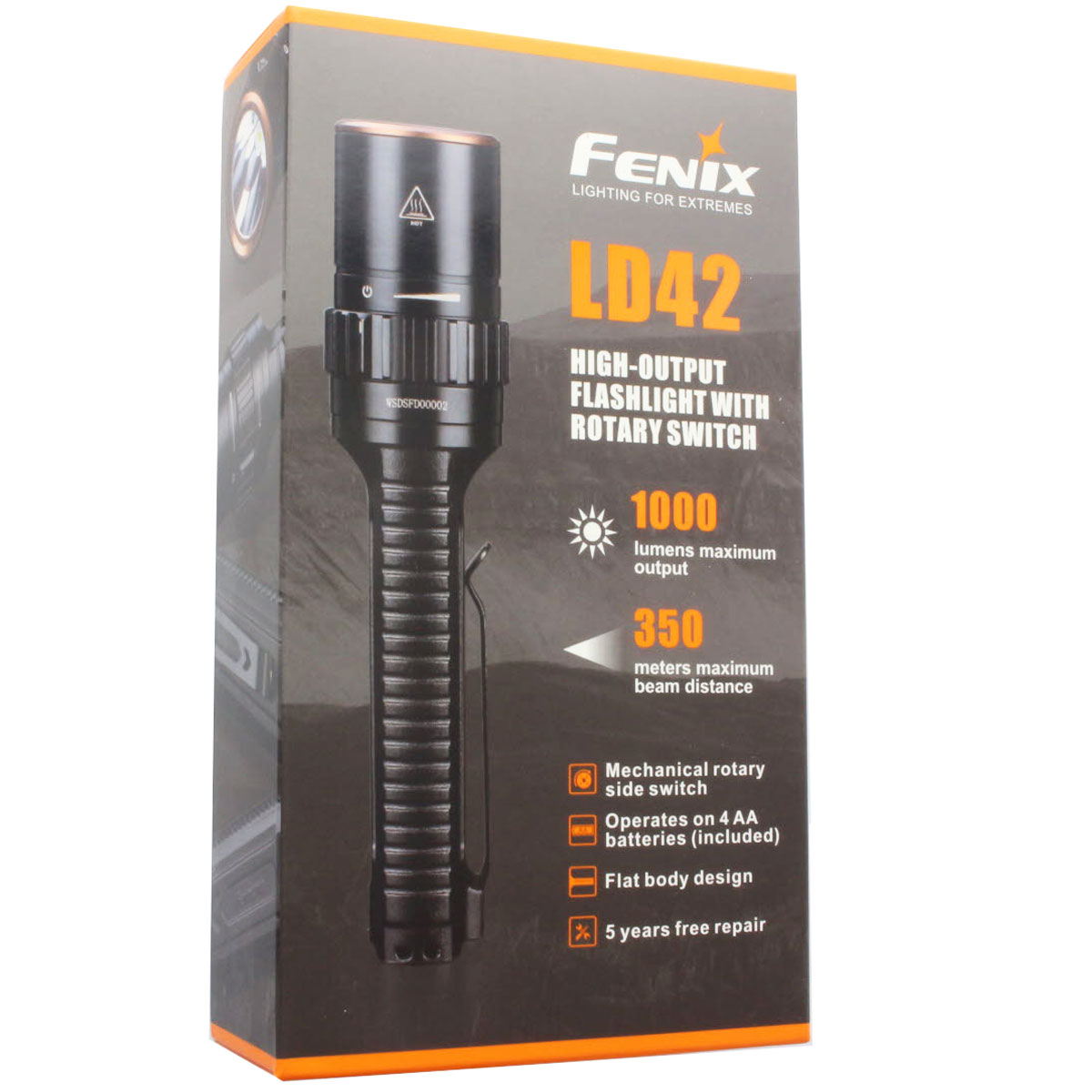 Fenix LD42 LED-Taschenlampe Cree XM-L2 U2 LED mit max. 1000 Lumen inklusive Batterien