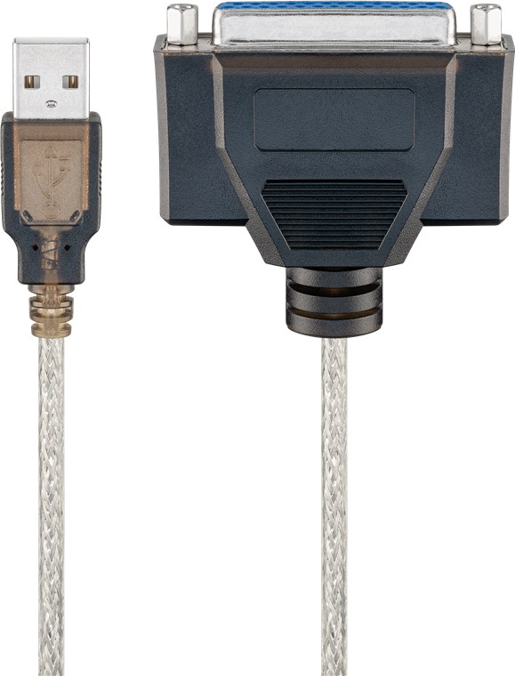 Goobay USB-Druckerkabel, Transparent - USB 2.0-Stecker (Typ A) > D-SUB/IEEE 1284-Buchse (25-polig)