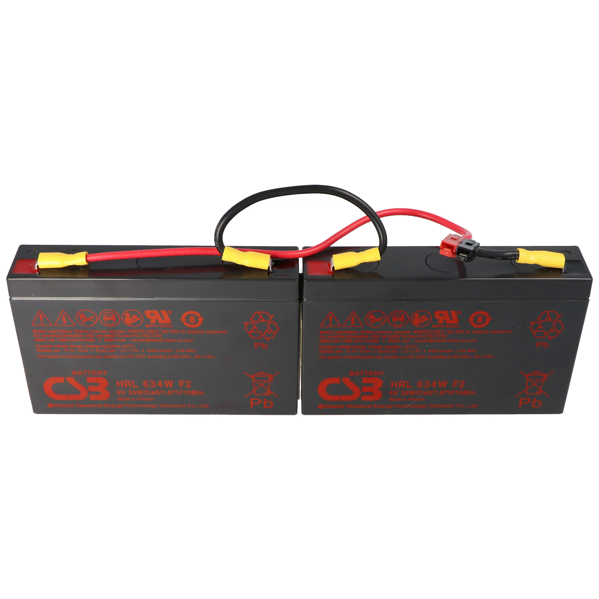 APC RBC18 SCD18 USV Akkuset geeignet für APC UPS PS250, PS250i, PS450, PS450i, PS450i1U, vormontiert mit Kabel und Stecker 302x102x36mm