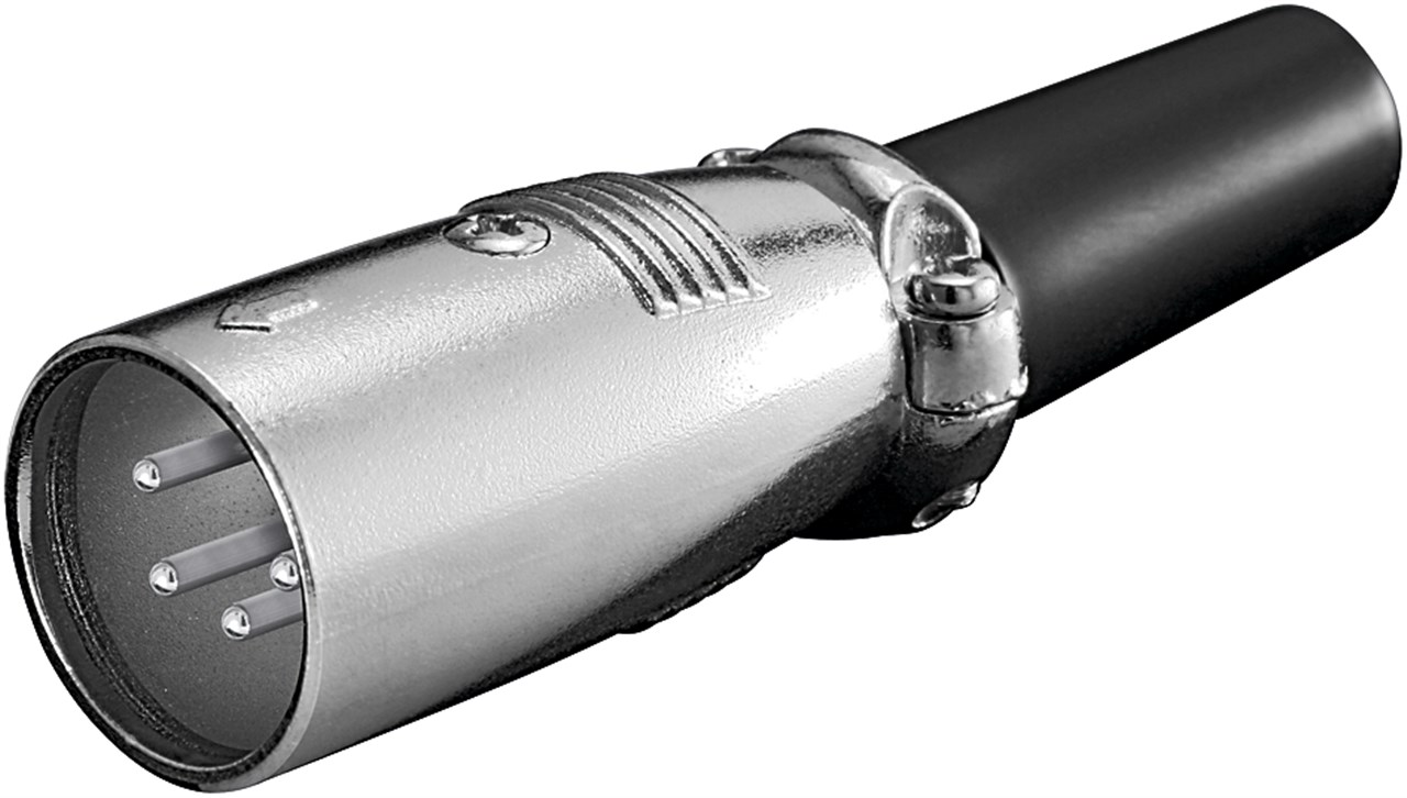 Goobay Mikrofonstecker, XLR-Stecker (4-Pin) - mit geschraubter Zugentlastung