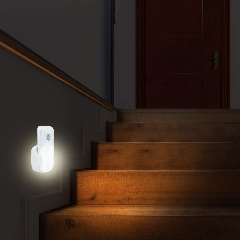LED Nachtlicht mit automatischer Notbeleuchtung, Anti-Blackout, praktische Taschenlampenfunktion, mit Bewegungsmelder und PIR-Sensor, vertikale Buchse