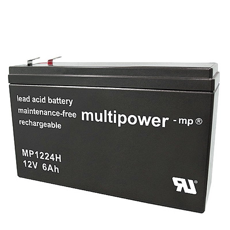 Multipower MP1224H Hochstrom Blei-Akku mit Faston 6,3mm Steckkontakt