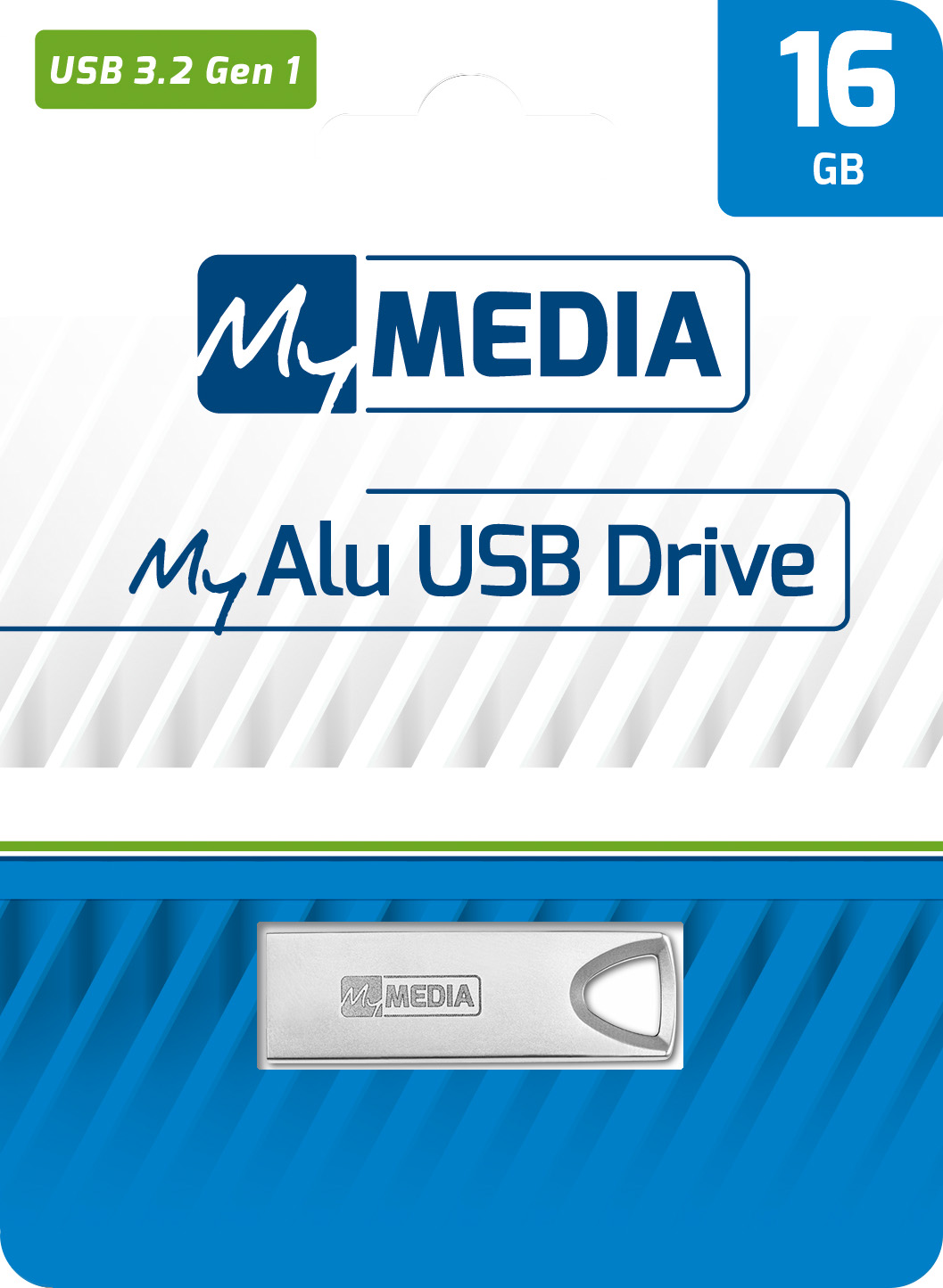 Mymedia USB 3.2 Stick 16GB, Typ-A, My Alu, silber Retail-Blister