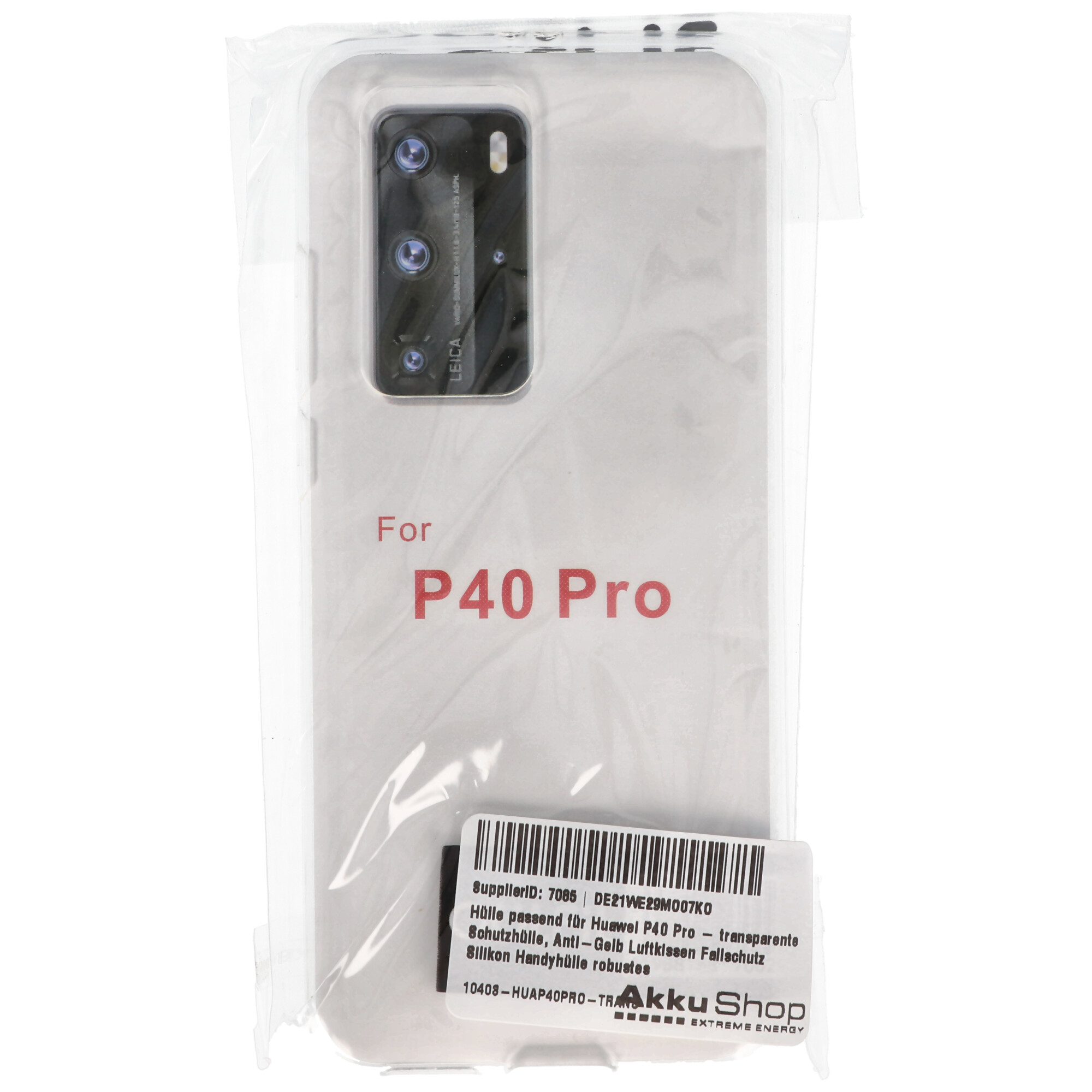 Hülle passend für Huawei P40 Pro - transparente Schutzhülle, Anti-Gelb Luftkissen Fallschutz Silikon Handyhülle robustes TPU Case