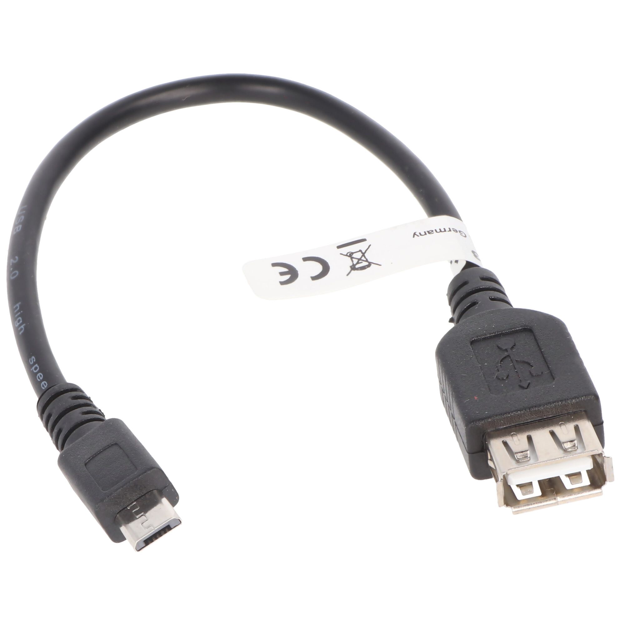 Goobay USB 2.0 Hi-Speed Adapter 0,2 m - USB 2.0-Buchse (Typ A) > USB 2.0-Micro-Stecker (Typ B)