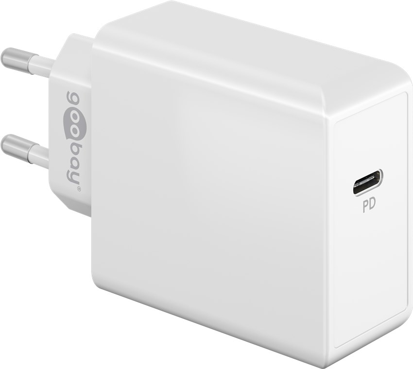 Goobay USB-C™ PD Schnellladegerät (65 W) weiß - Ladeadapter mit 1x USB-C™-Anschluss (Power Delivery)