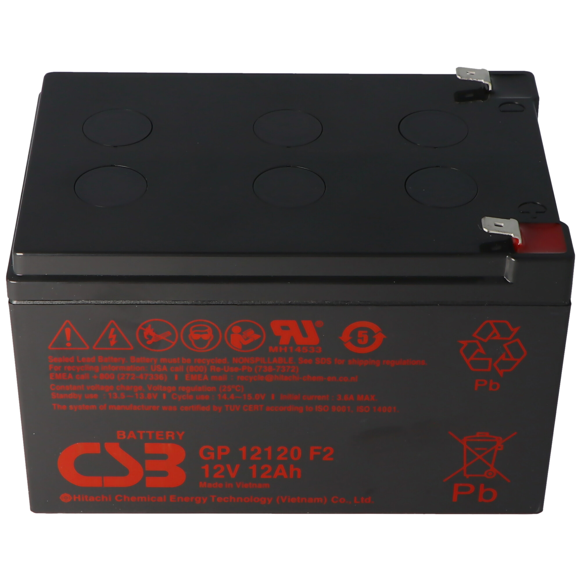 Akku passend für APC Ersatzbatterie Nr. 4 APC-RBC4, CSB SCD4 Ersatzbatterie geeignet für APC RBC4 mit 12 Volt und 12Ah