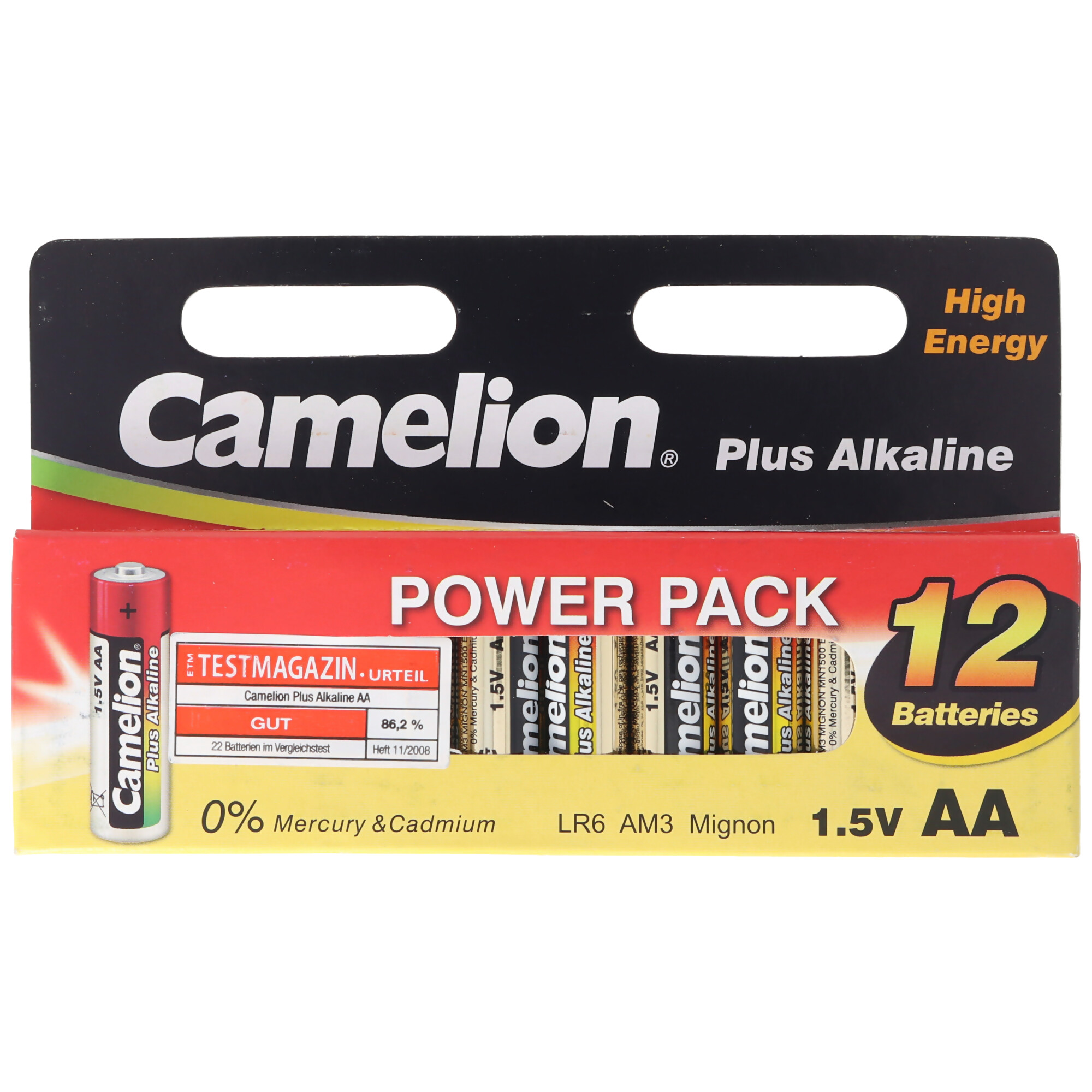 24 Stück Plus Alkaline LR6 AA Mignon Batterie 1,5 Volt max. 2700mAh bis 0,8V bei 25mA Dauerbelastung