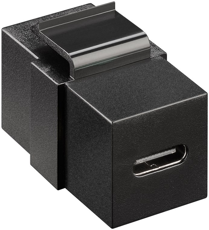 Goobay Keystone-Modul USB-C™-Verbinder, USB 3.2 Gen 2 (10 Gbit/s), schwarz - USB-C™-Buchse > USB-C™-Buchse