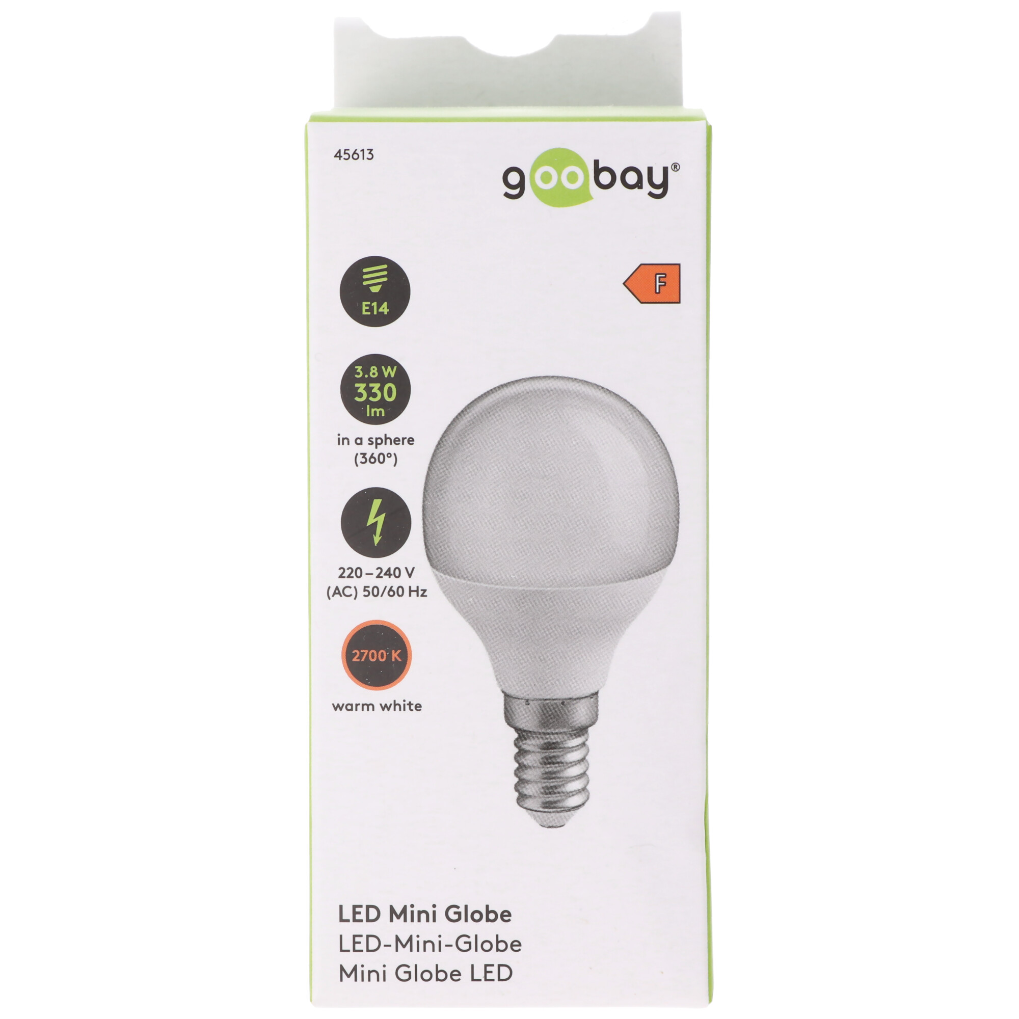 Goobay LED-Mini-Globe, 5 W - Sockel E14, warmweiß, nicht dimmbar