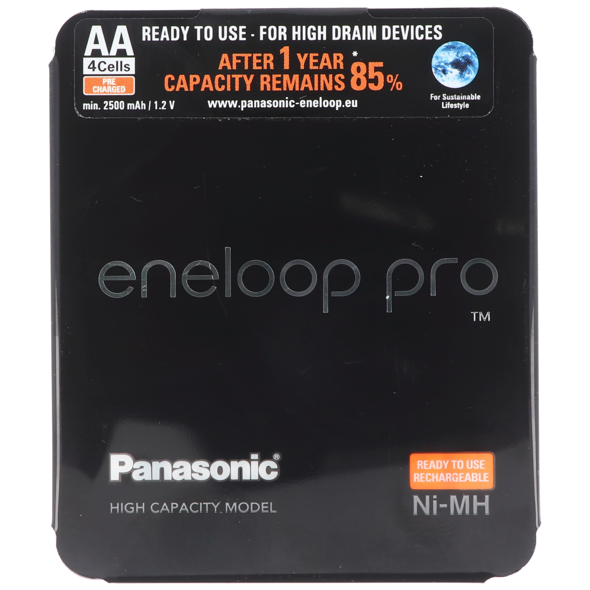 Panasonic eneloop Pro BK-3HCDE/4BE HR-3UWX min. 2500mAh, 4er Pack