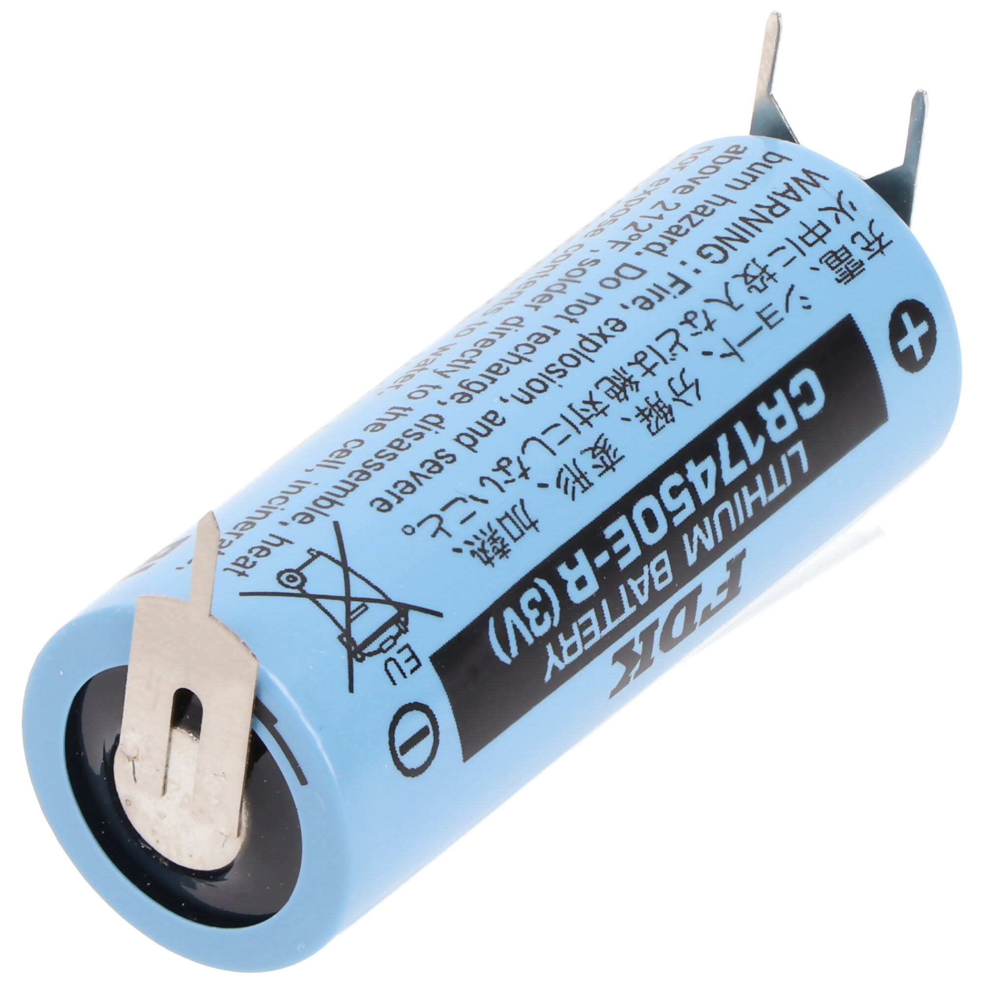 Sanyo Lithium Batterie CR17450E-R Size A, 3V, 3er Print Lötfahnen, ++-