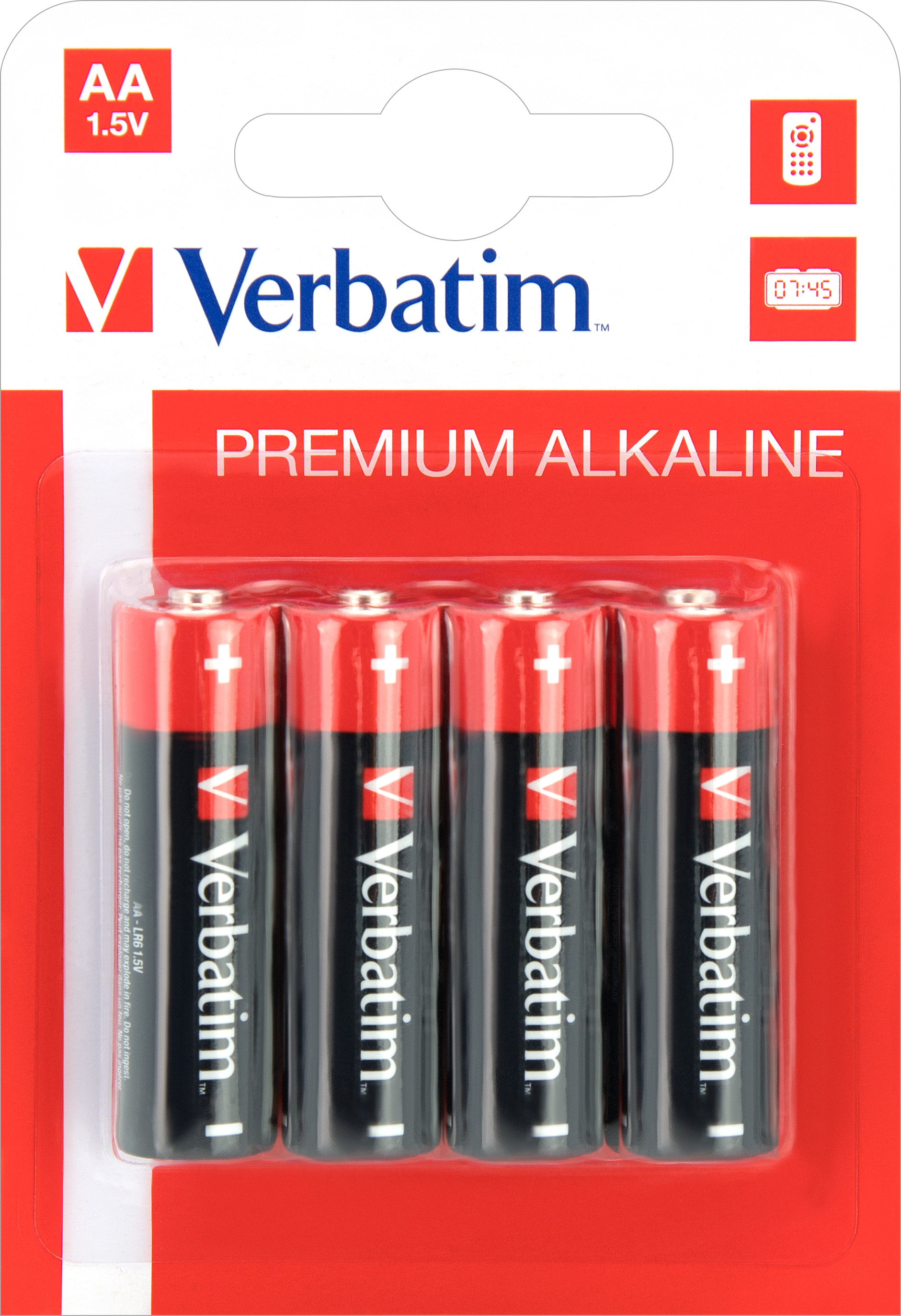 Verbatim Batterie Alkaline, Mignon, AA, LR06, 1.5V Premium, Retail Blister (4-Pack)