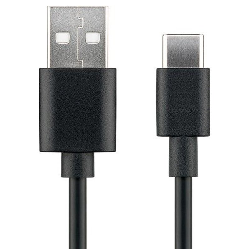 USB-C Lade- und Synchronisationskabel für alle Geräte mit USB-C Anschluss, 1 Meter Schwarz