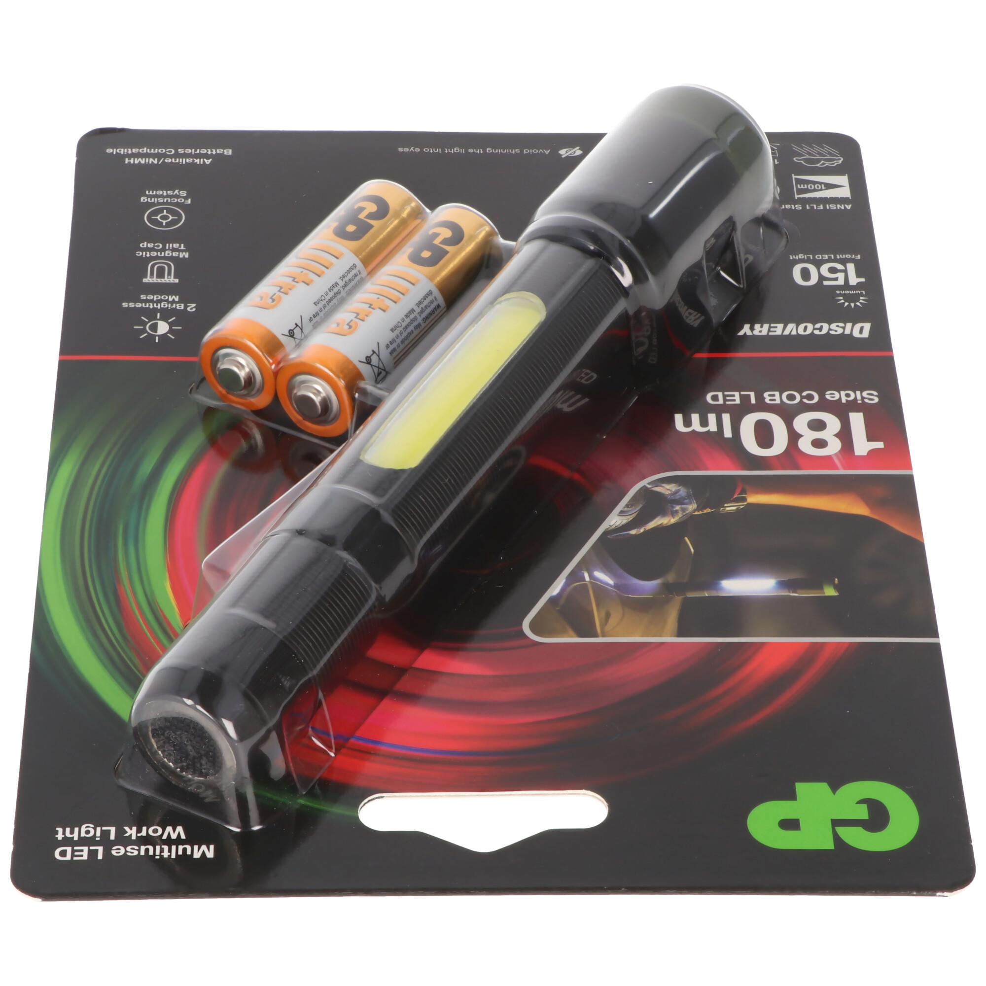 Taschenlampe GP C33 150 Lumen inklusive 2x AA 1,5V Mignon Batterien