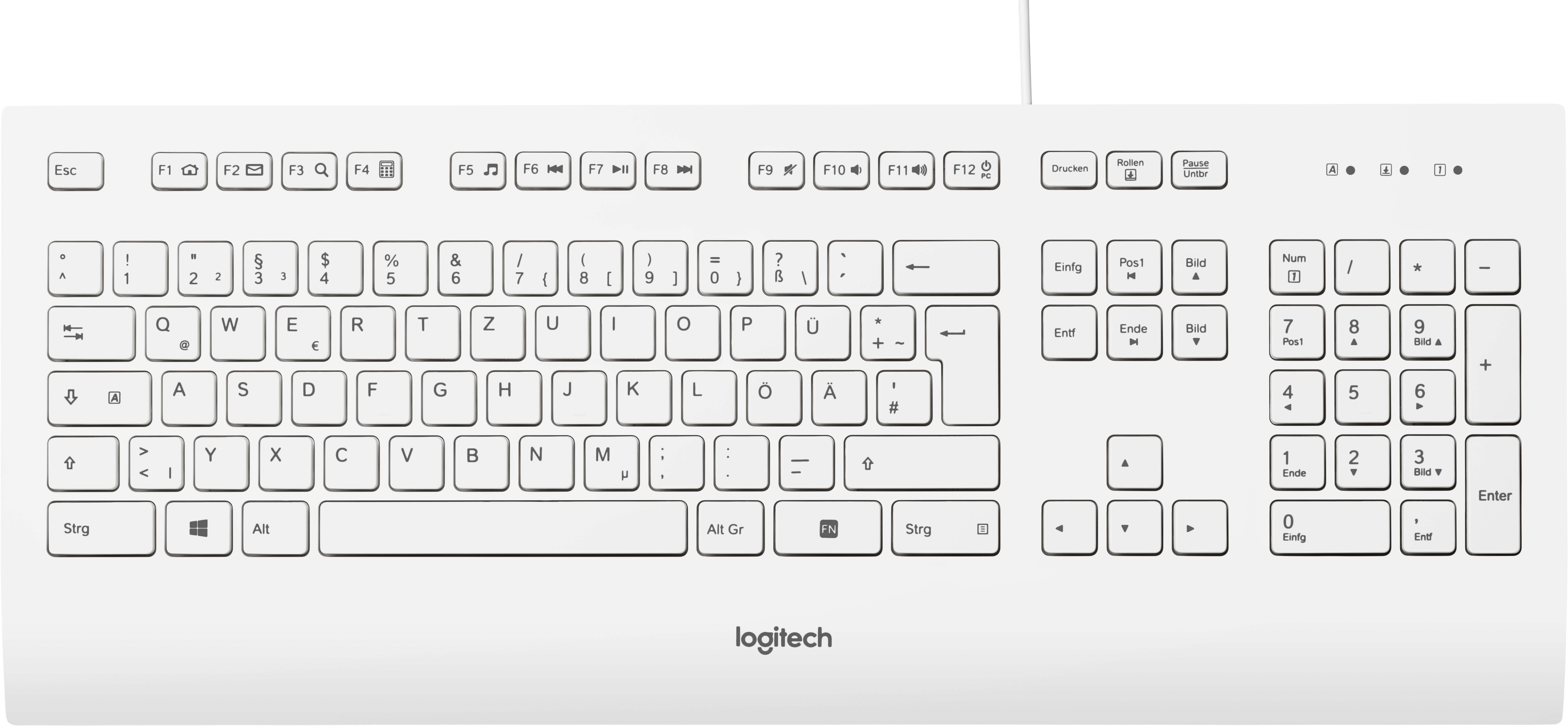 Logitech Tastatur K280e, USB, weiss DE, Business