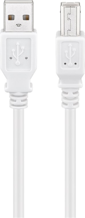 Goobay USB 2.0 Hi-Speed Kabel, weiß - USB 2.0-Stecker (Typ A) > USB 2.0-Stecker (Typ B)