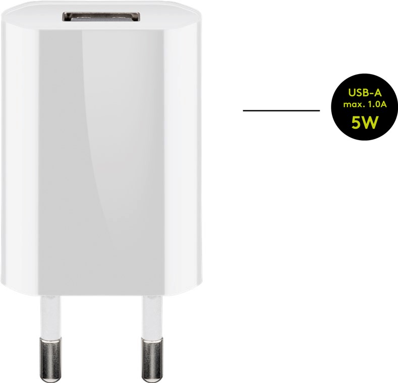 Goobay Apple Lightning Ladeset (5 W) - Netzteil mit Apple Lightning-Kabel, 1 m, weiß