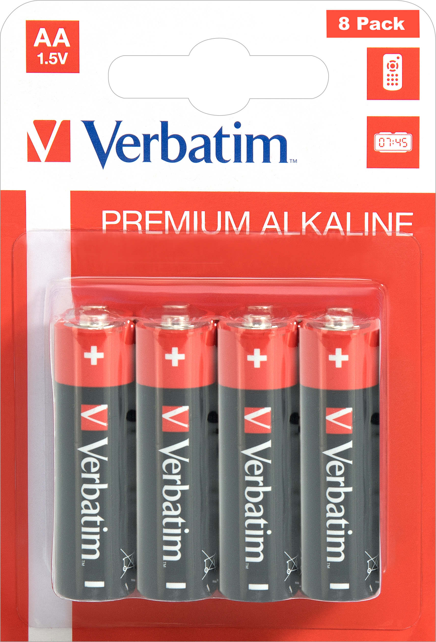 Verbatim Batterie Alkaline, Mignon, AA, LR06, 1.5V Premium, Retail Blister (8-Pack)