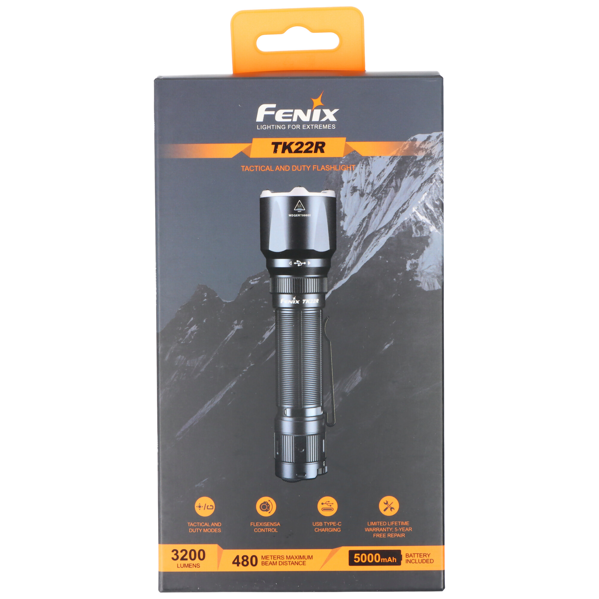 Fenix TK22R LED-Taschenlampe mit bis zu 3200 Lumen, 480 Meter Leuchtweite, taktische Taschenlampe mit FlexiSensa Control-Schalter