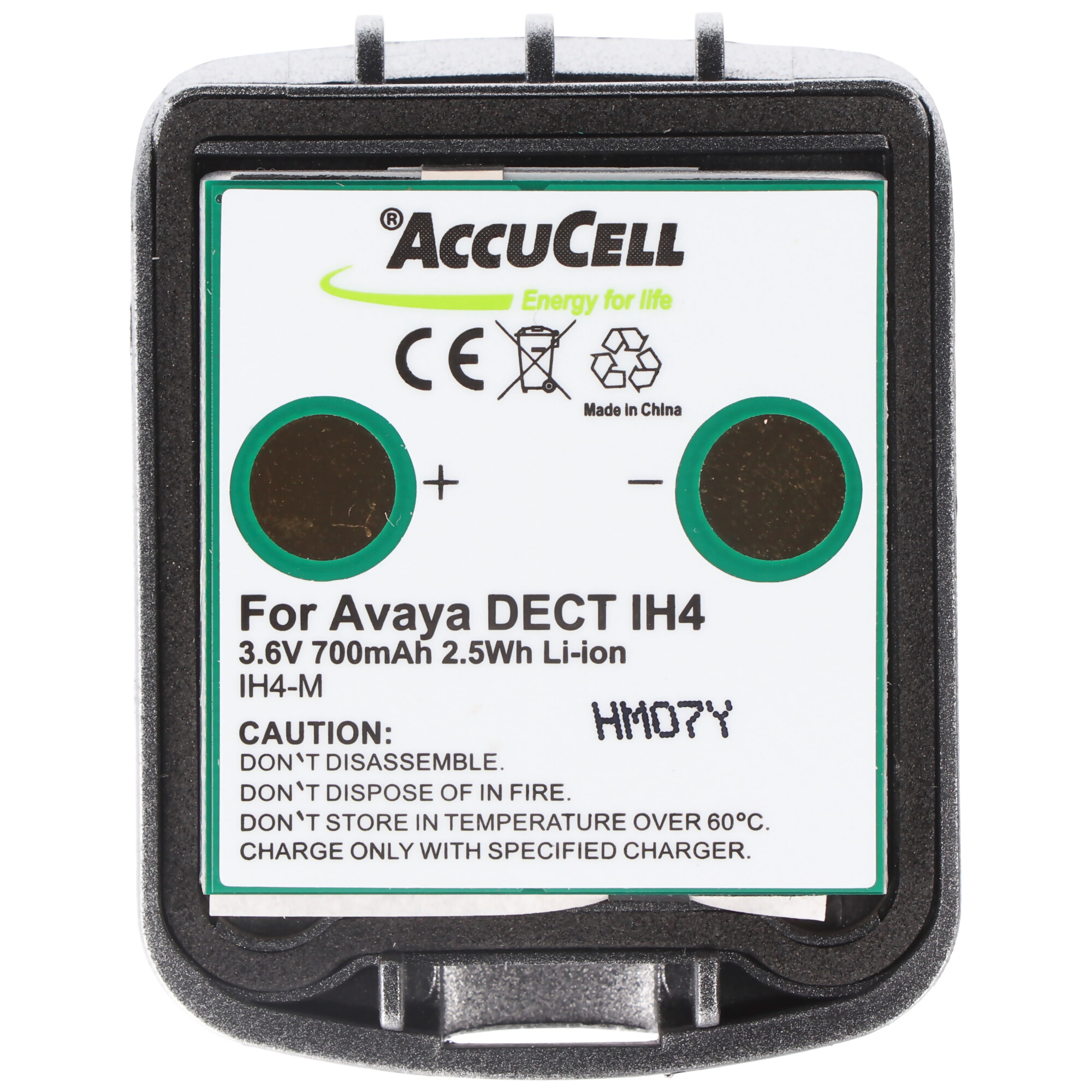 AccuCell Akku passend für den Avaya DECT IH4 Li-Ion Akku 4.999.130.768 mit Gehäuse 3,6V 700mAh, Funkwerk DECT D4, DECT FC4
