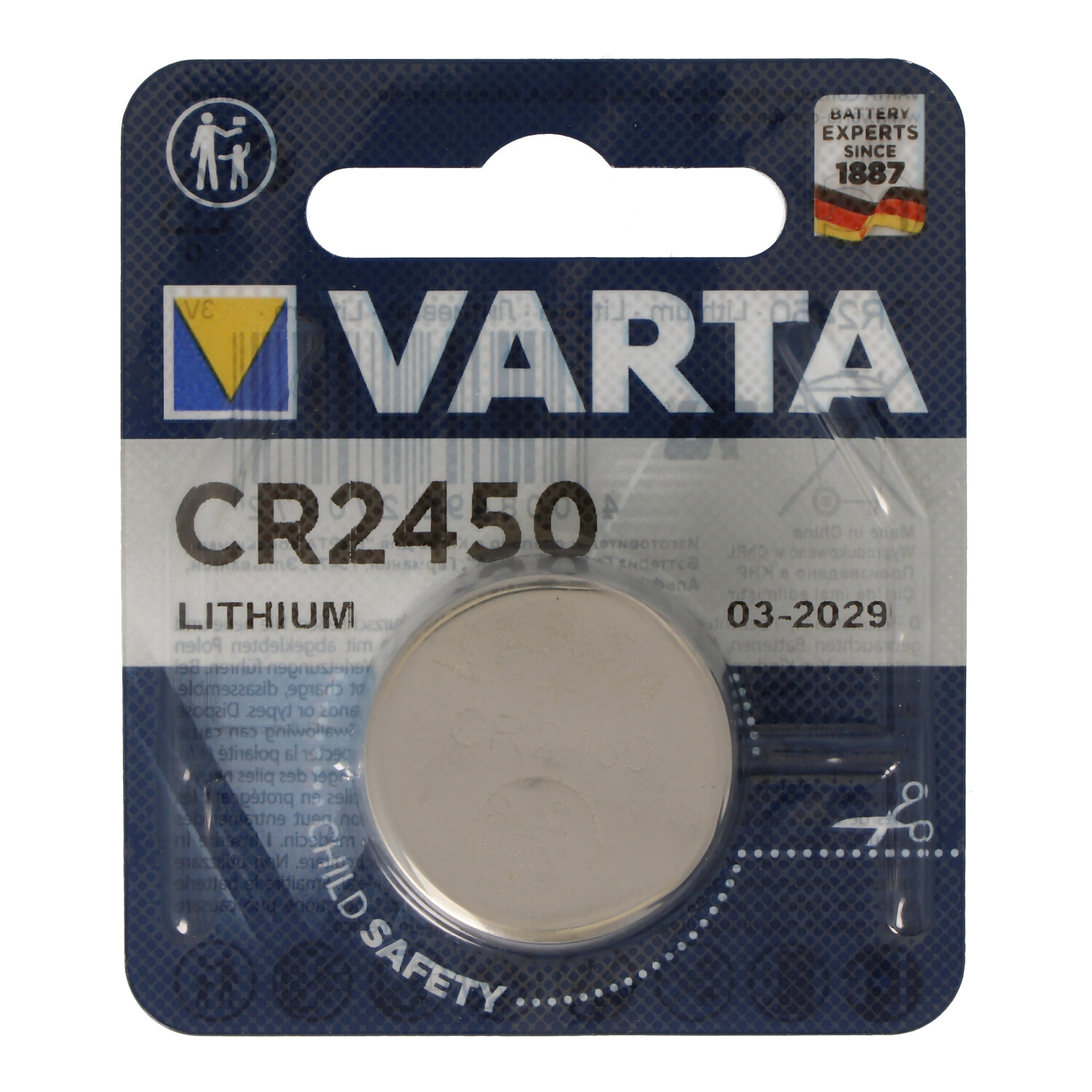 Batterie passend für Philips HUE Dimmschalter 1x Varta CR2450 Lithium Batterie IEC CR 2450