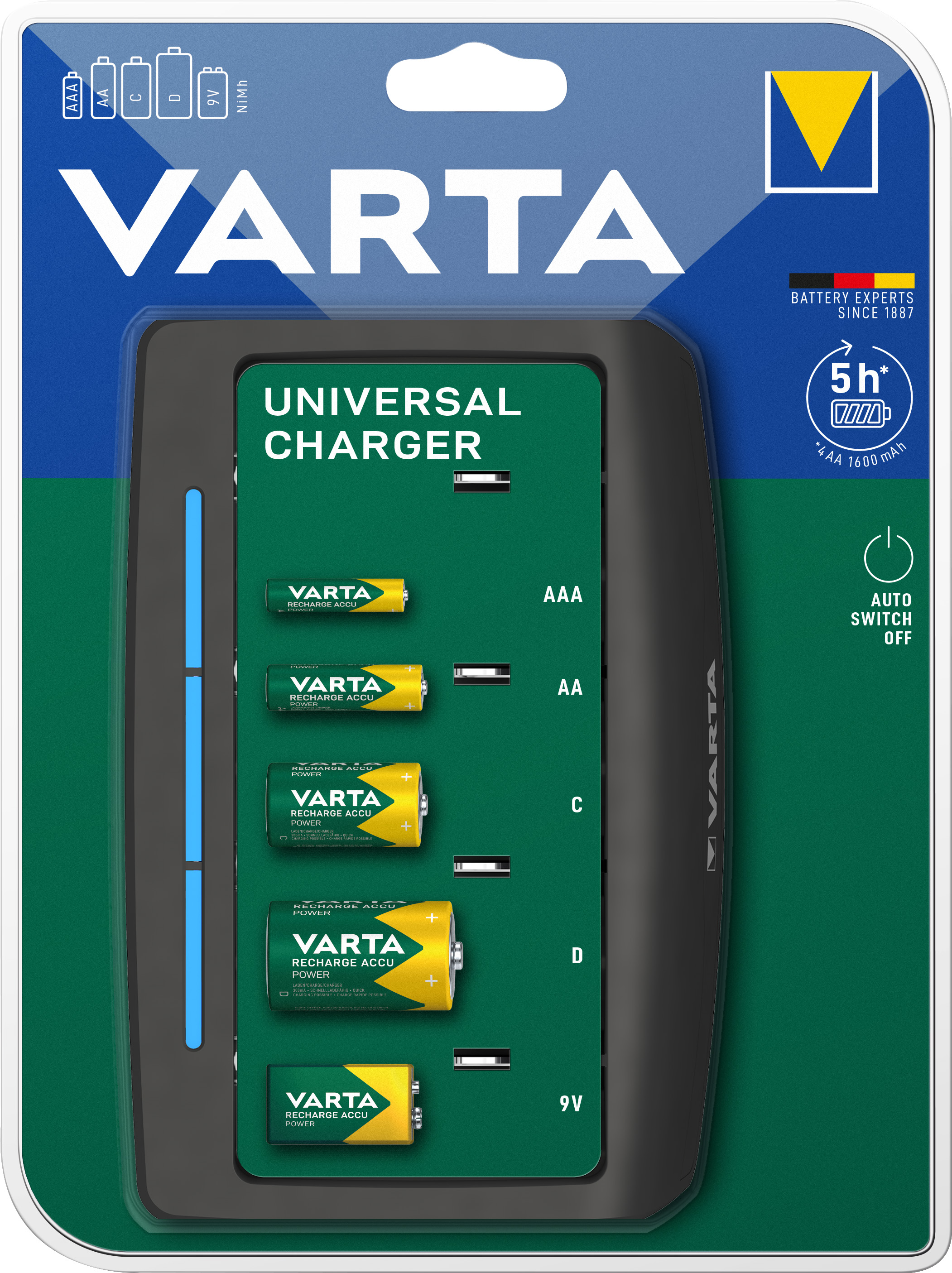 Varta Akku NiMH, Universal Ladegerät, LCD Multi Charger+ ohne Akkus, für  AA/AAA, USB
