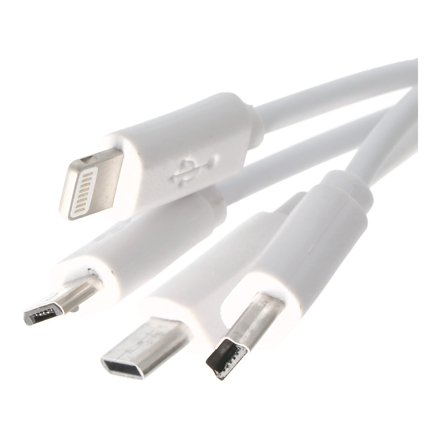USB-Ladekabel 4 in 1 passend für USB-C, Mini-USB, Micro-USB und 8 Pin  Stecker