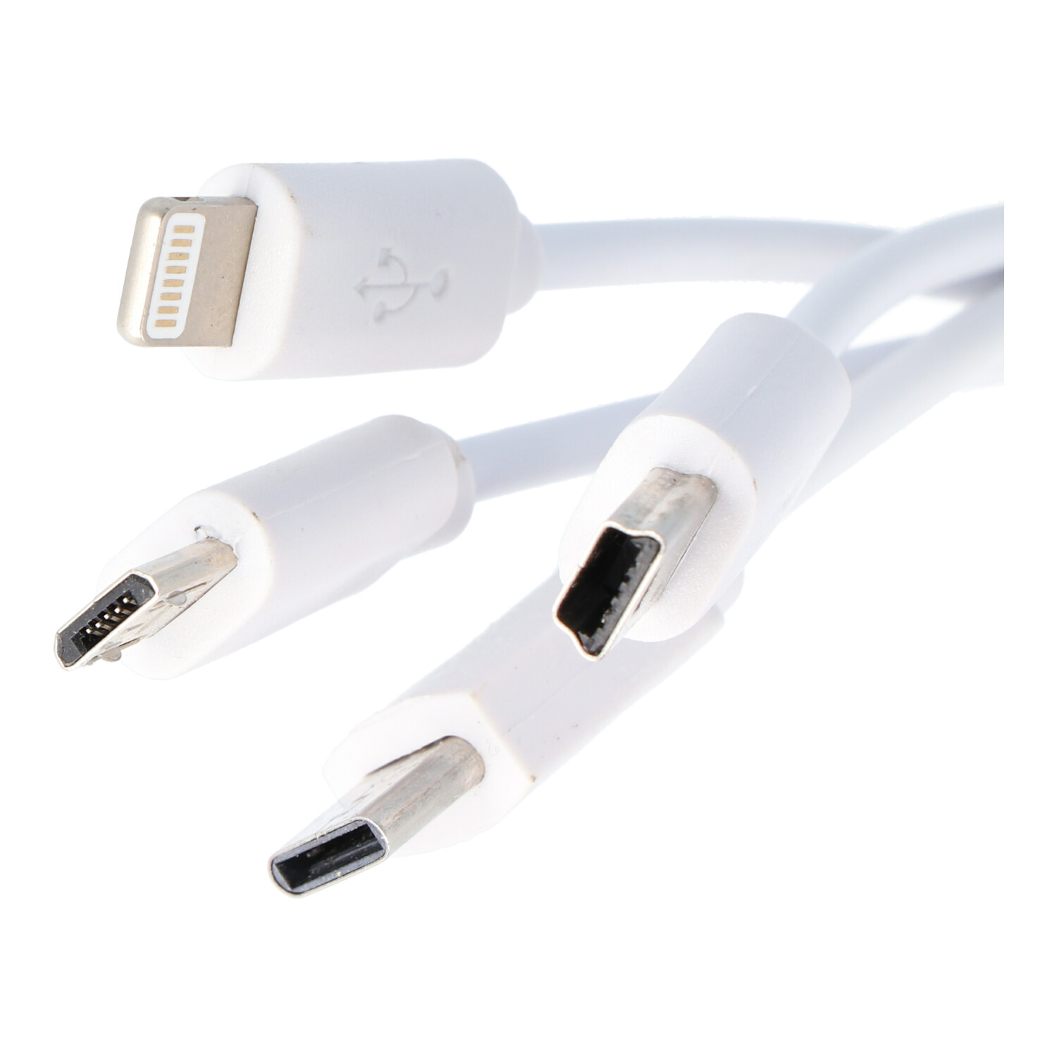 USB-Ladekabel 4 in 1 passend für USB-C, Mini-USB, Micro-USB und 8 Pin Stecker