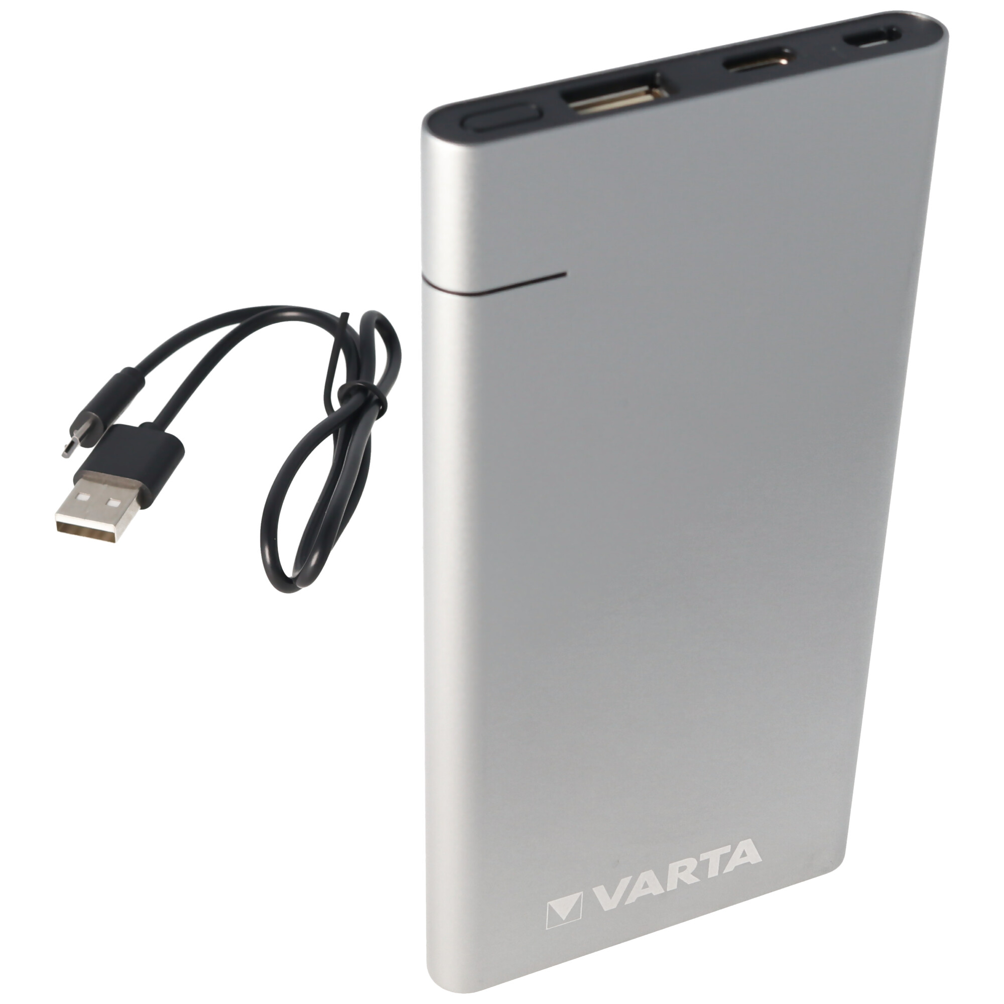 Varta Power Bank Slim silber 6000mAh, inklusive Micro USB-Ladekabel