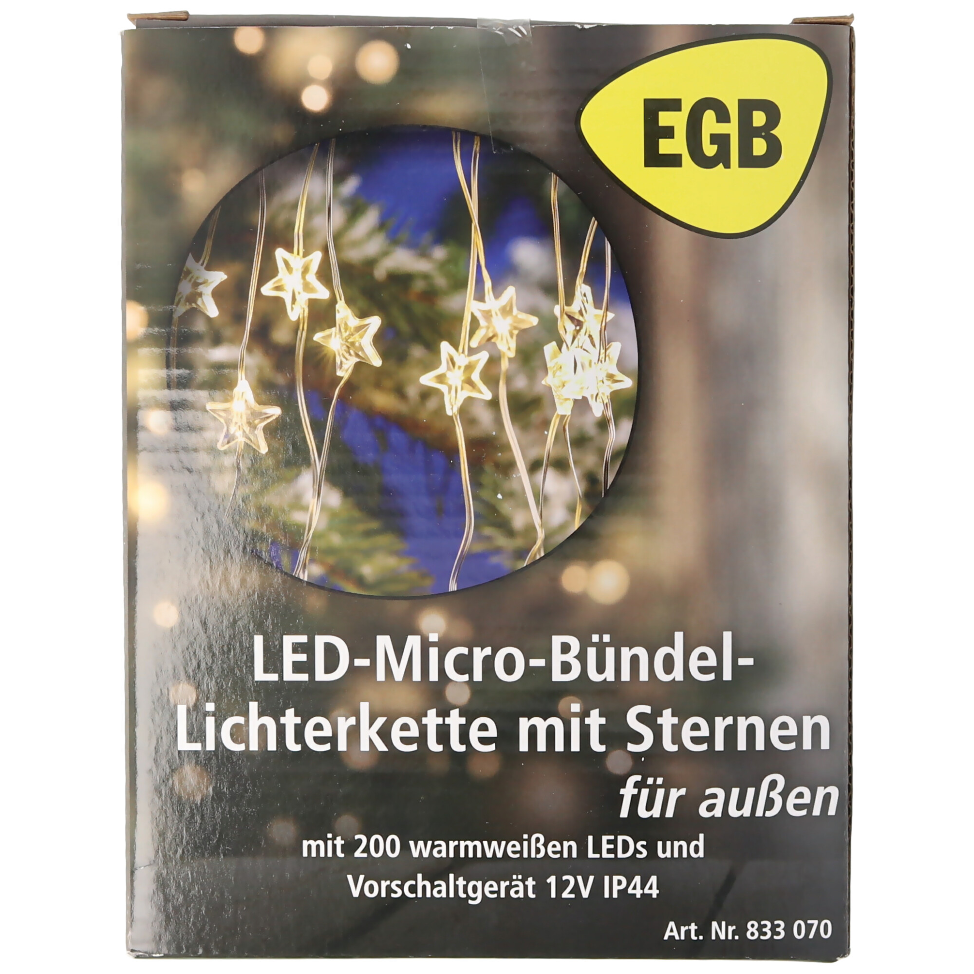 EGB LED-Micro-Bündel-Lichterkette mit Sternen 200 ww LED 10 Stränge 4027236043423