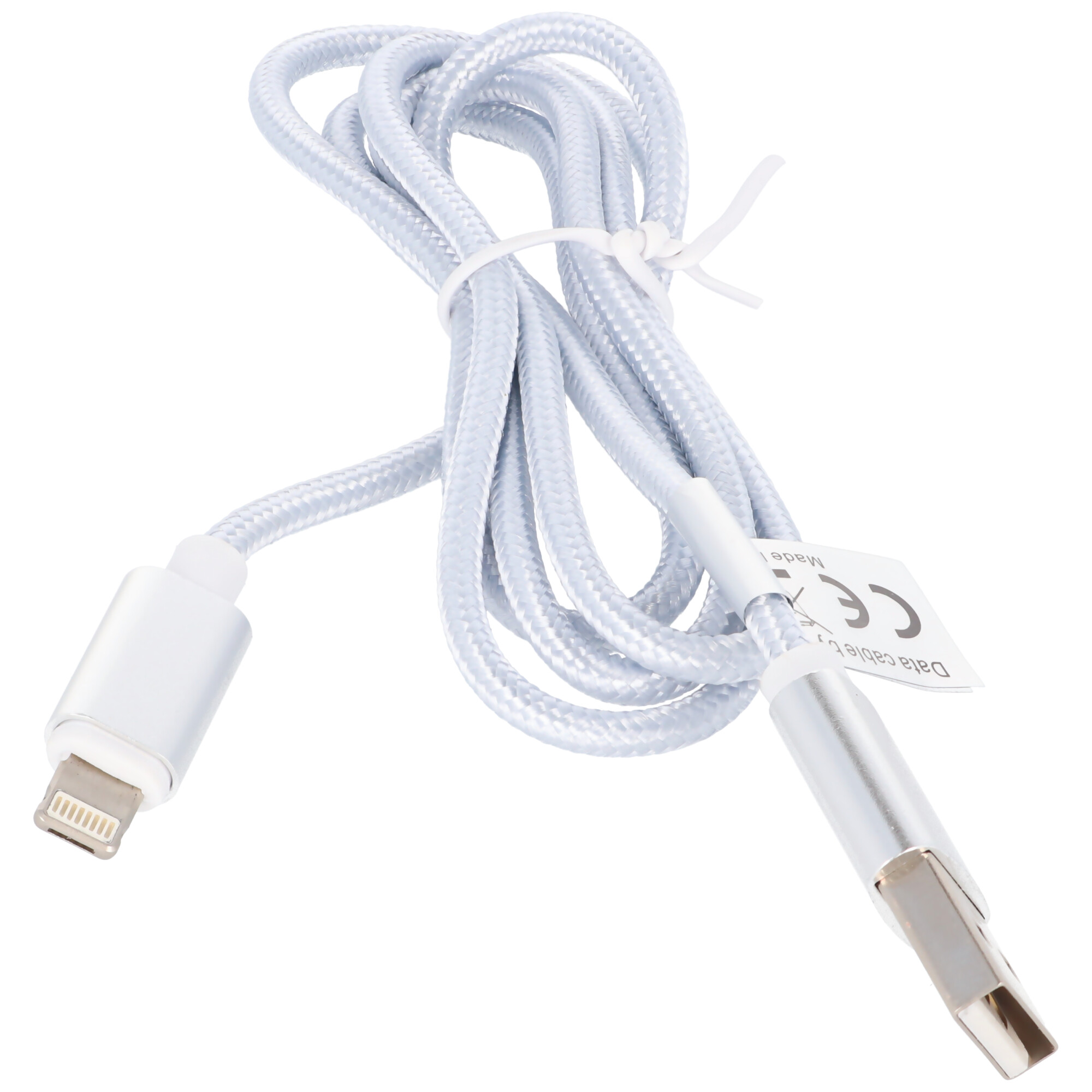 USB Datenkabel für Apple iPhone XS, Apple iPhone XS Max, Apple iPhone XR, innovativer 2in1 Stecker für iPhone und Micro USB, ca. 1 Meter lang, Silber