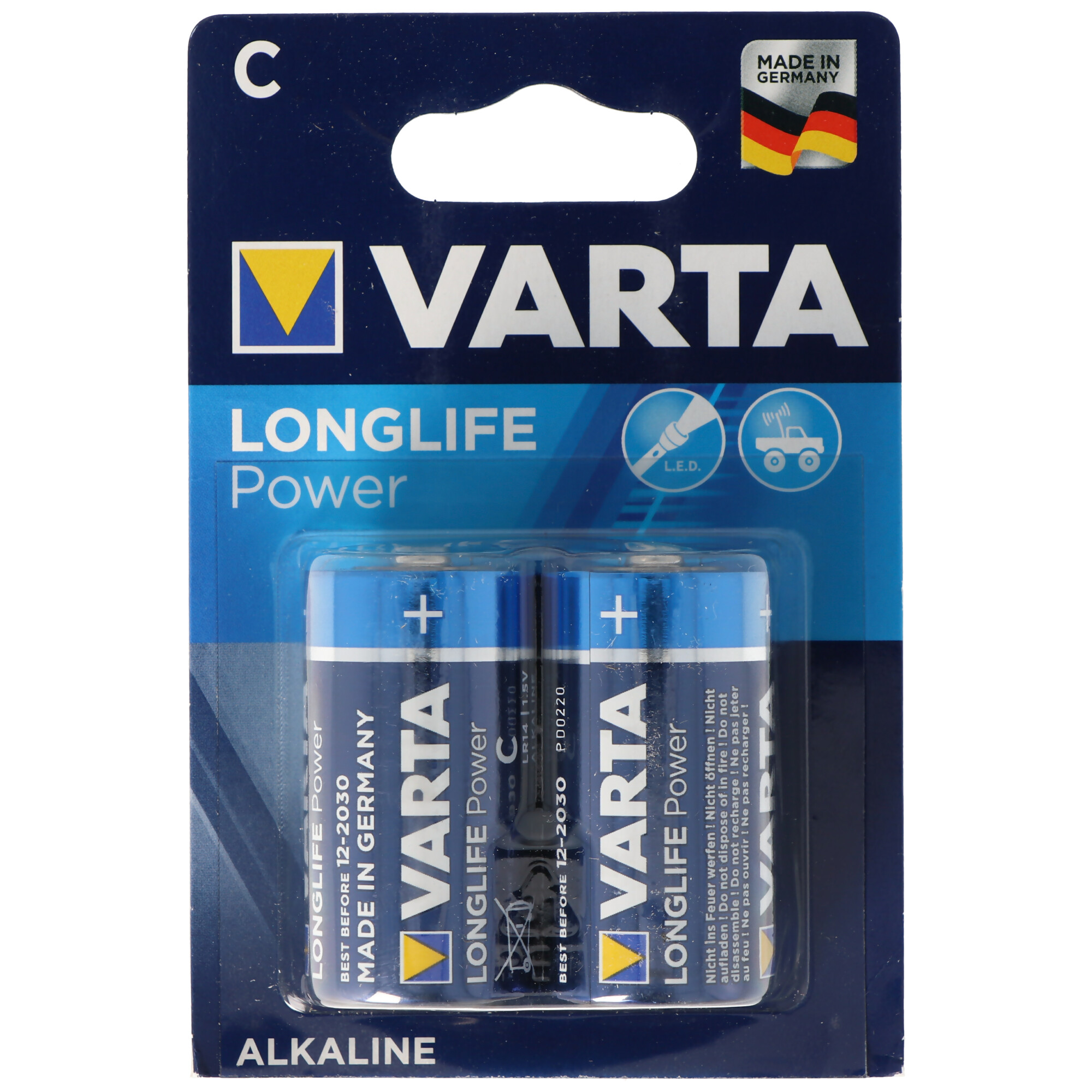 Varta Longlife Power (ehem. High Energy) Baby C 4914 Batterien 2er Blister Made in Germany