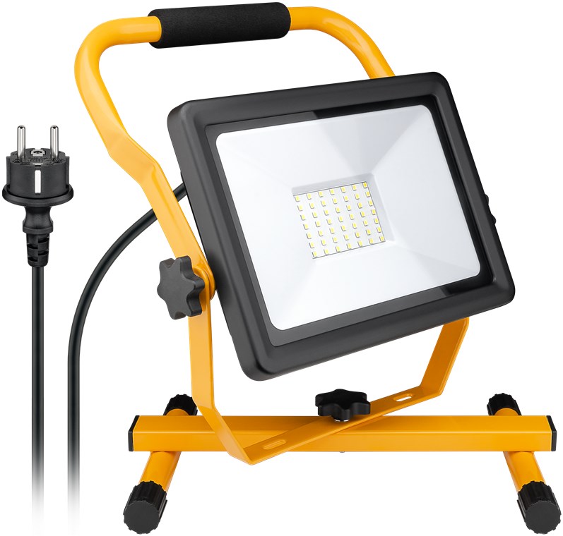 Goobay LED-Baustrahler mit Standfuß, 50 W - mit 4250 lm und kaltweißem Licht (6500 K), für den Innen- und Außeneinsatz geeignet (IP65)