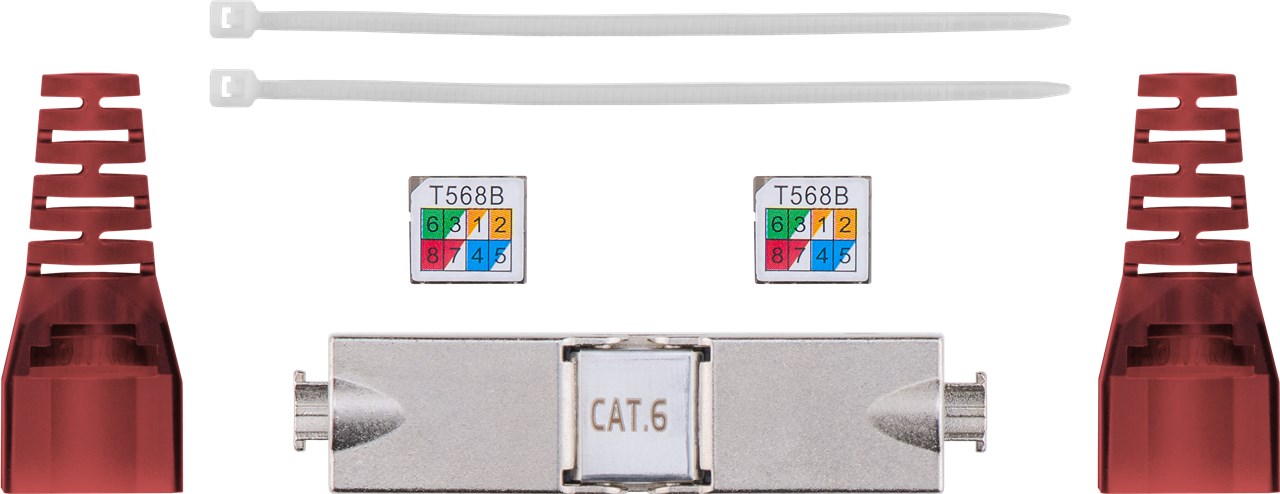 Goobay Werkzeugloser Kabel Verbinder "slim" CAT 6, STP geschirmt - Klemmleiste für LSA Montage (werkzeugfrei)
