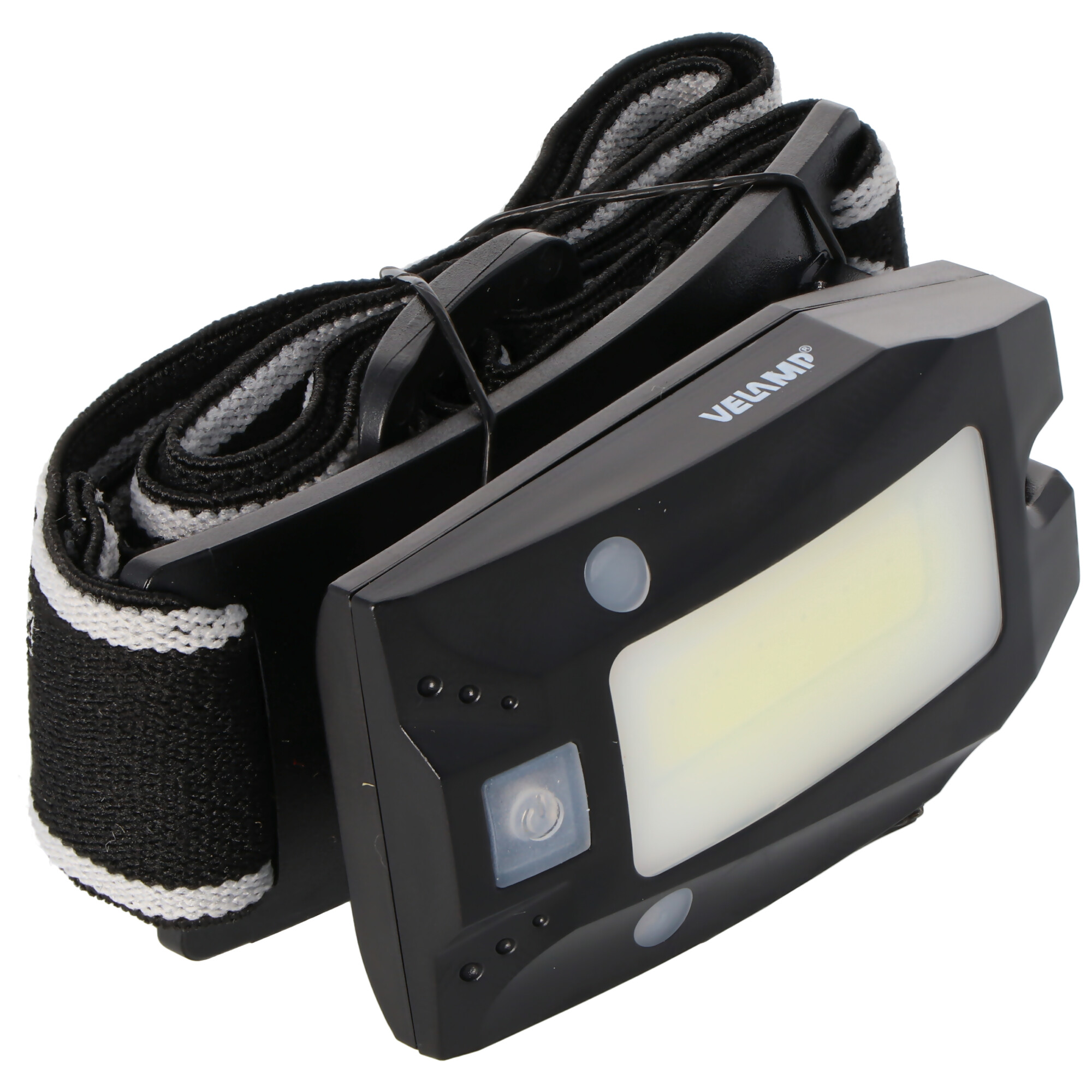 Velamp Metros LED Stirnlampe IH523, akkubetriebener Mulitfunktionsscheinwerfer mit Infrarotschalter inklusive Akku
