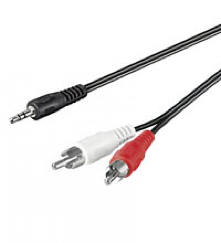 Audio-Video-Kabel 0,5 m 3,5 mm stereo Stecker > 2 x Cinch-Stecker