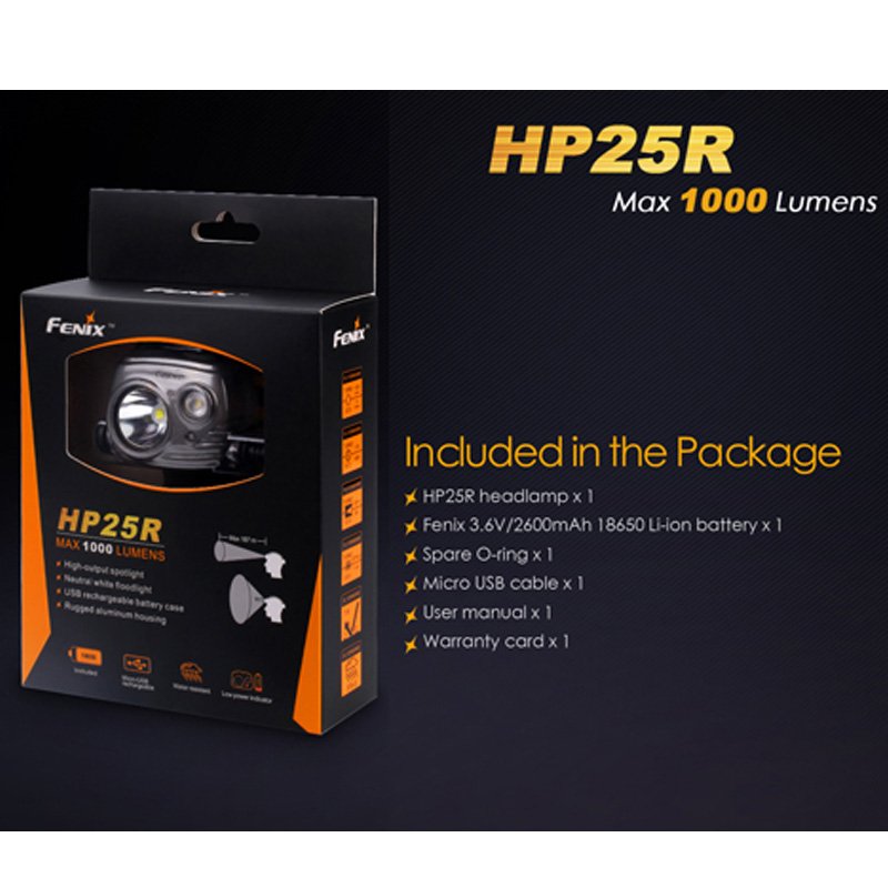 Fenix HP25R LED Stirnlampe mit max. 1000 Lumen Leuchtkraft
