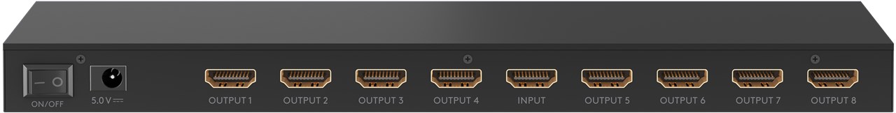 Goobay HDMI™-Splitter 1 auf 8 (4K @ 60 Hz) - teilt 1x HDMI™-Eingangssignal auf 8x HDMI™-Ausgänge auf