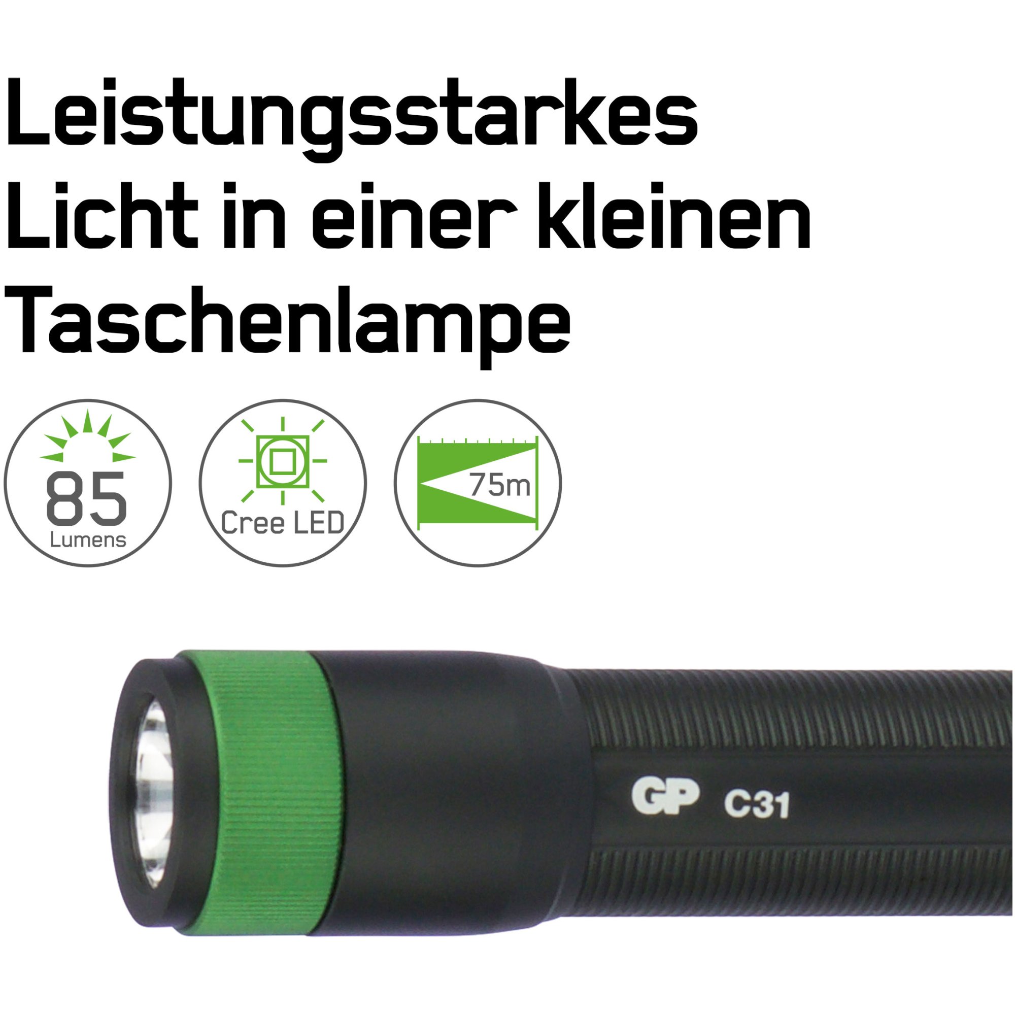 Taschenlampe GP C31 85lumen inkl. 1x AA 1,5V Batterie